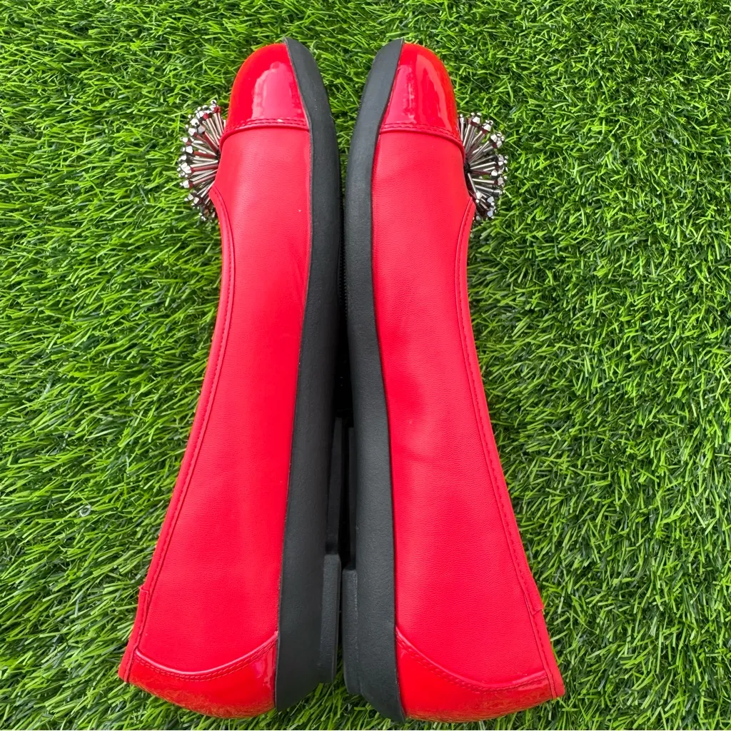 Comfortview Women's The Jancis Slip On Flat Elegant Red Flats Size 10.5W - Image 6