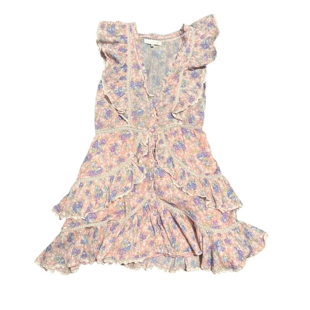 LoveShackFancy Dress India Pink Garden Size Small Cottagecore Coquette Regency - Image 2