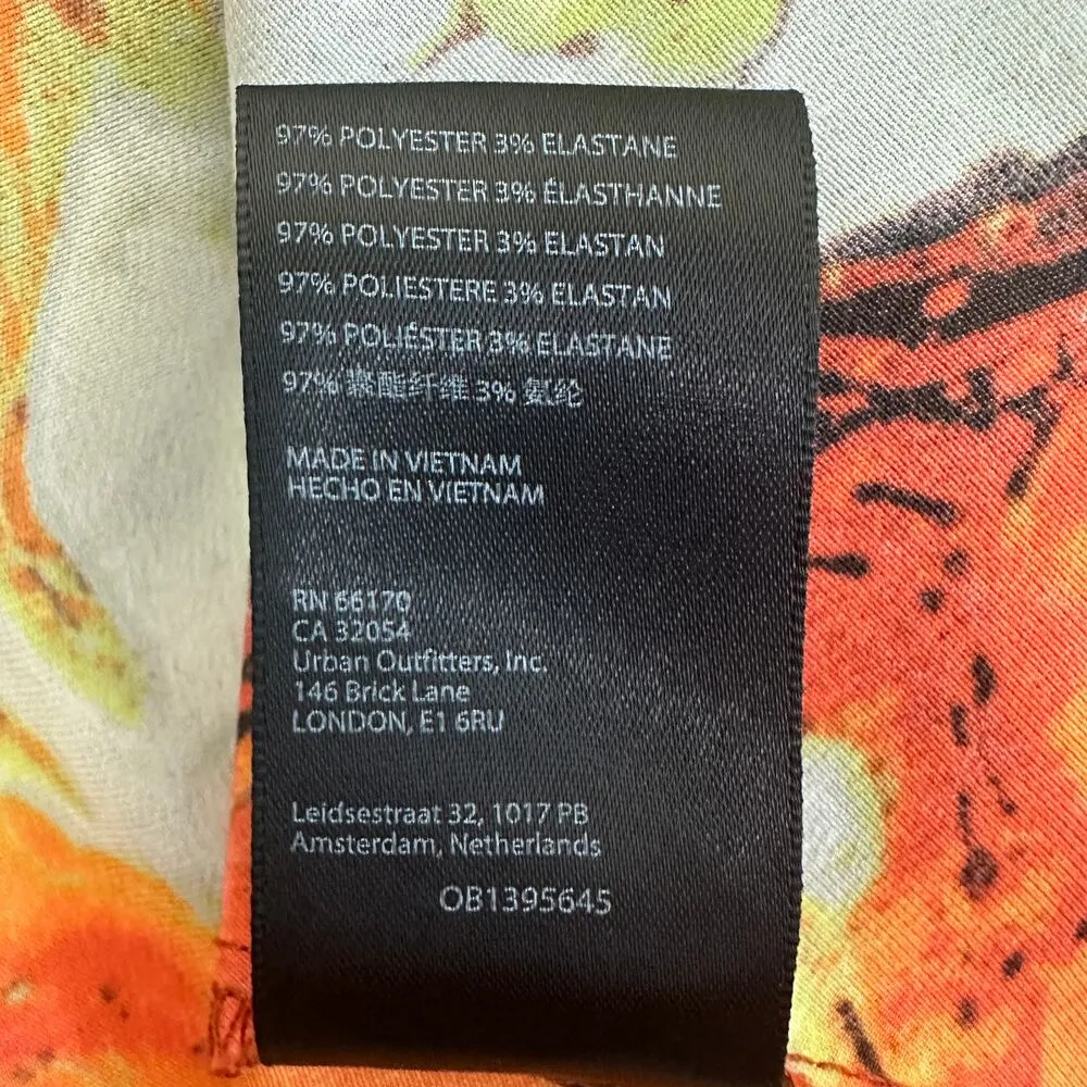 Urban Outfitters Pretty Please Marble Print Cut Out Dress Womens S Orange Y2K - Image 7