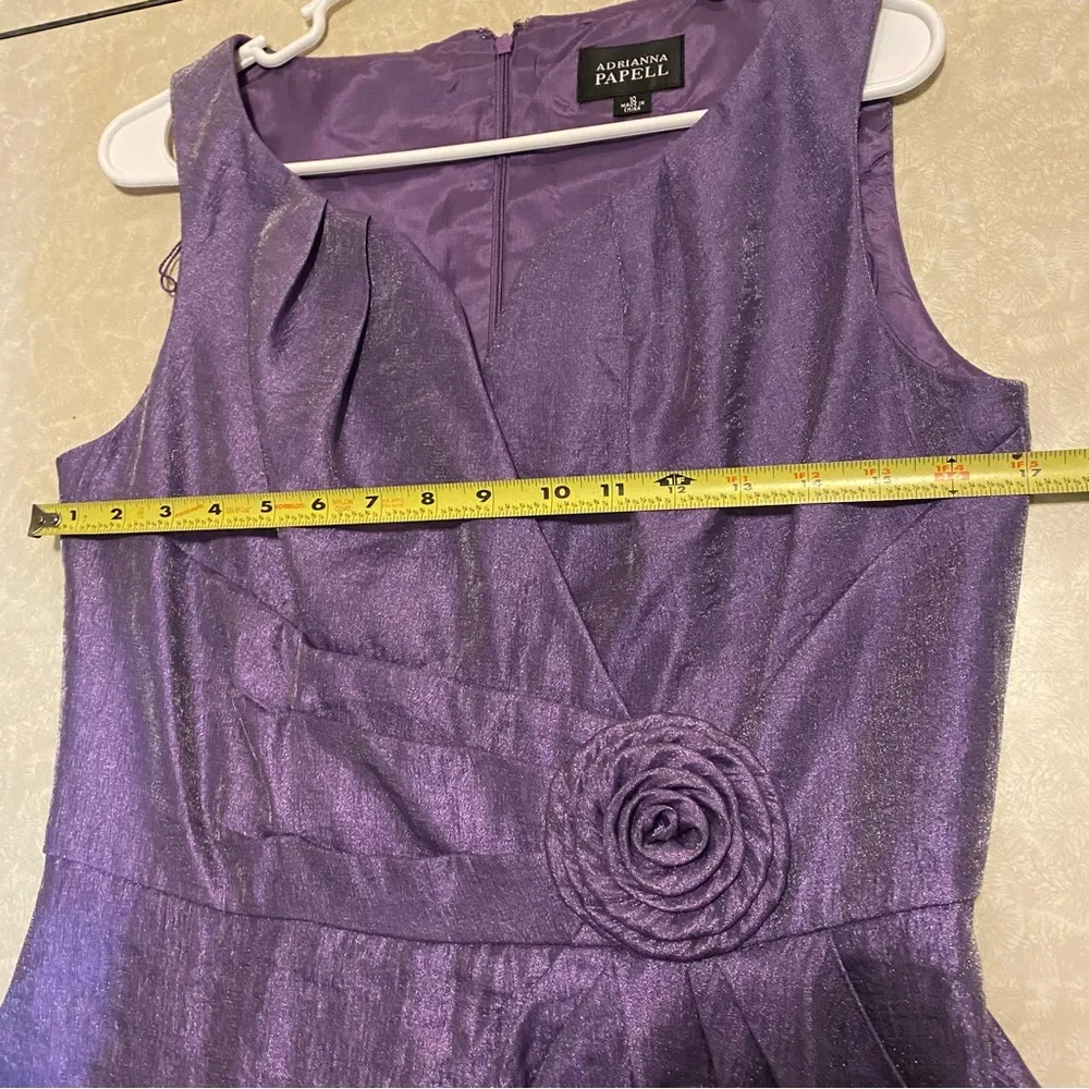 Adrianna‎ Papell Sleeveless Semi-Formal Prom Dress Faux wrap Purple Sz10 - Image 9