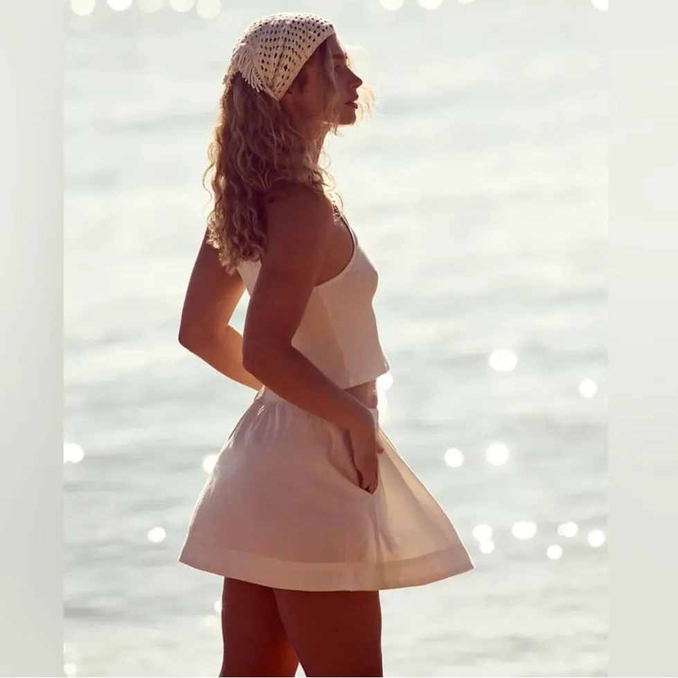 New Set! FREE PEOPLE free-est MILANI Skirt Sleeveless Top Size MEDIUM Ivory - Image 2