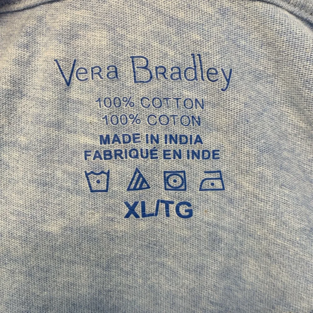 Vera Bradley Floral VB Graphic Blue Shirt Size XL EUC #VEG-0094 - Image 4