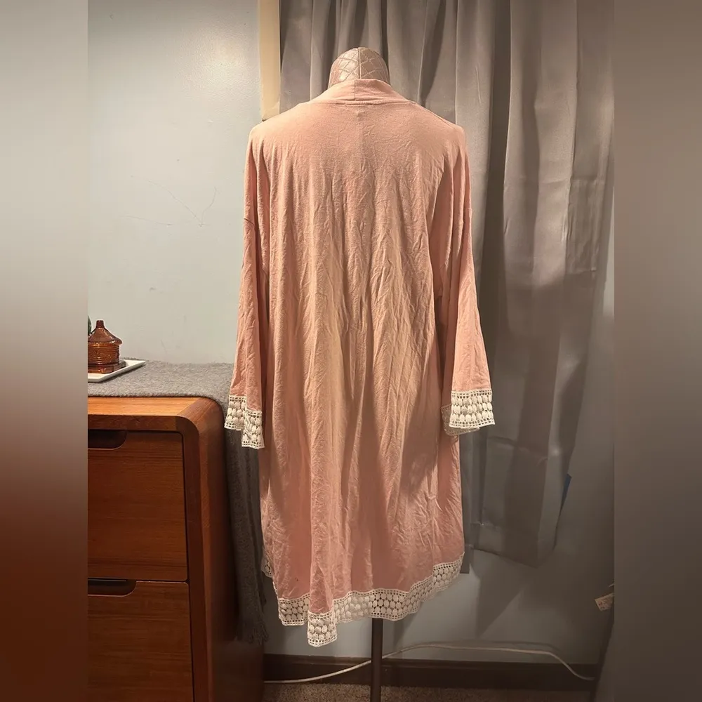 Angel Maternity Women’s Size XL/2XL Robe Pink Crochet NWT - Image 5