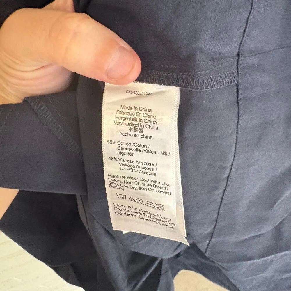 Madewell Square Neck Puff Sleeve Mini Dress Navy SZ 00 Babydoll Breezy Summer - Image 10