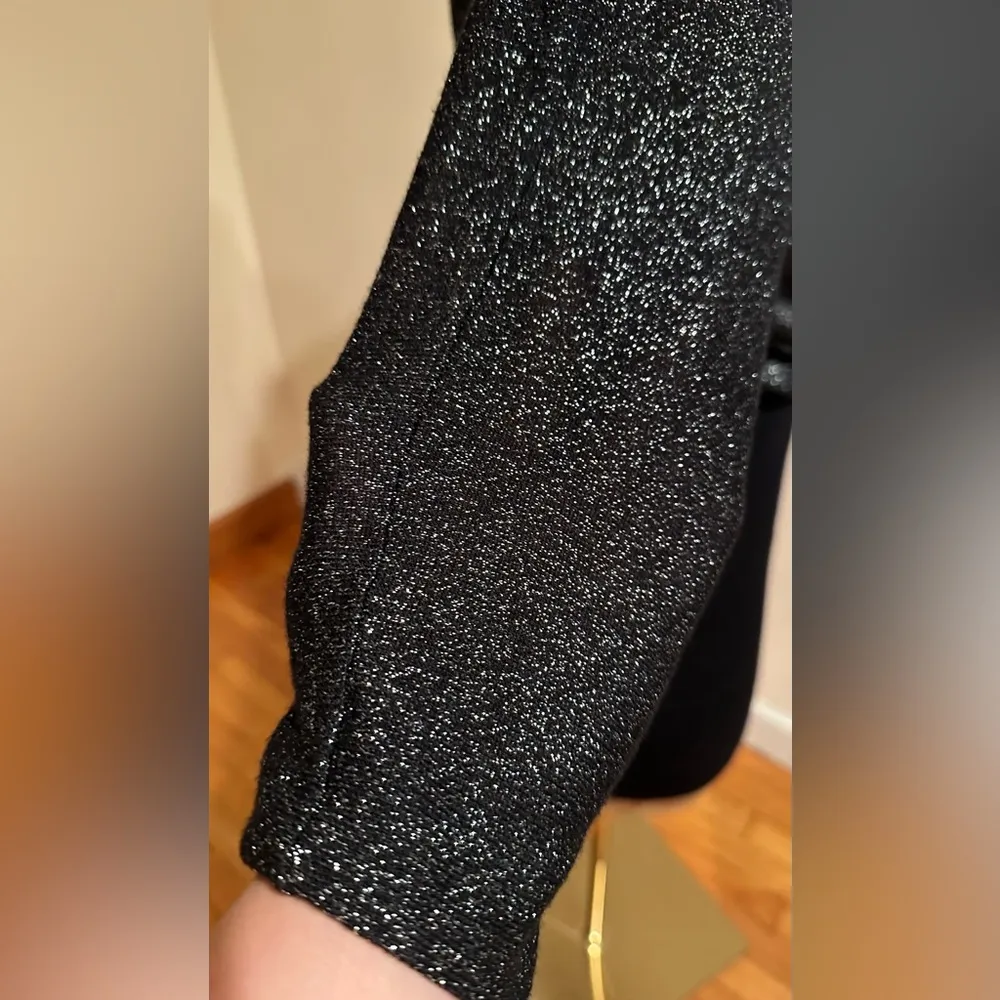 Express Black & metallic Silver Cowl Neck Lose Fit. Tight Mini Skirt Dress Sz SP - Image 6