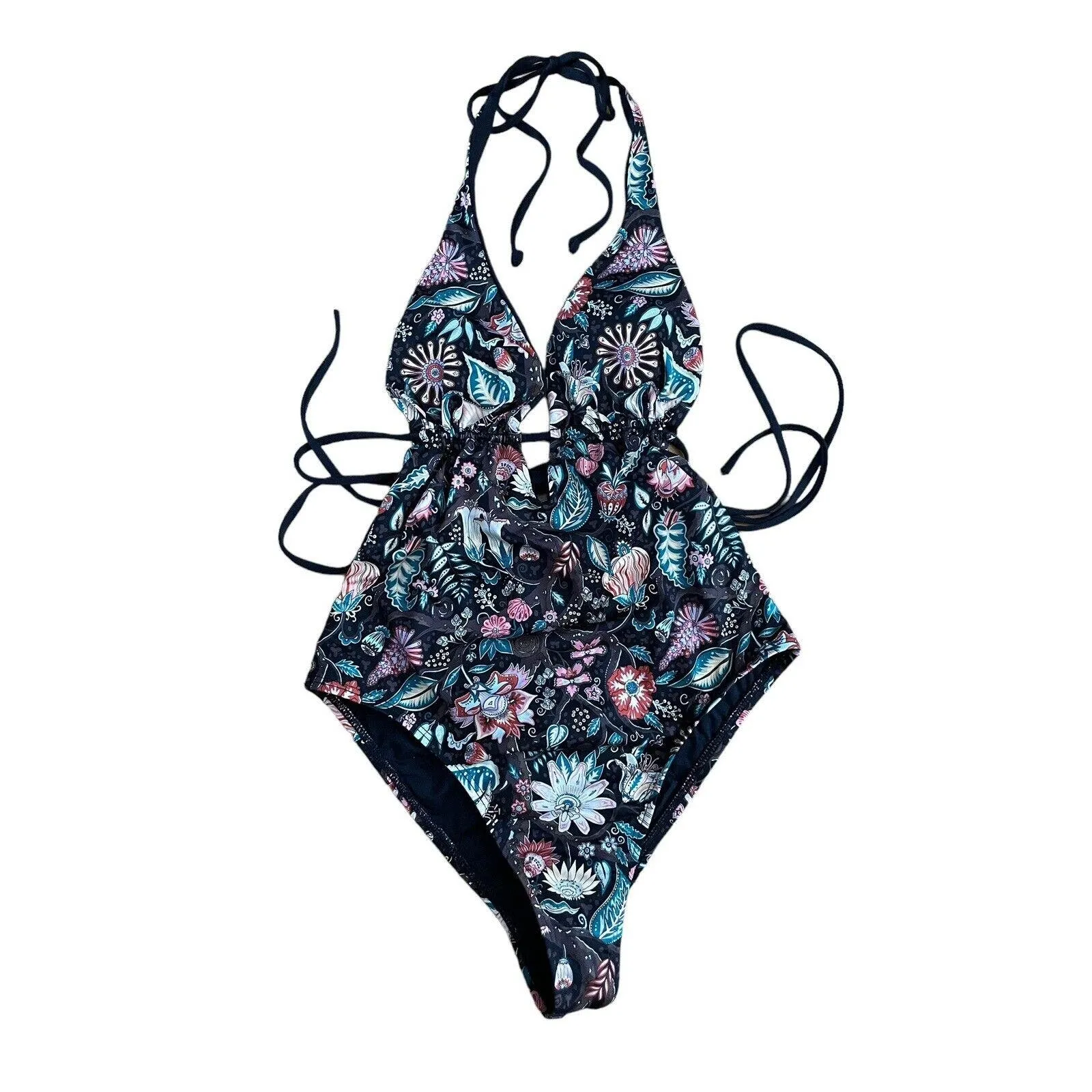 LSPACE Liberty Floracopa Pamela One Piece Swimsuit‎ Size 6 Floral Plunge Halter - Image 5