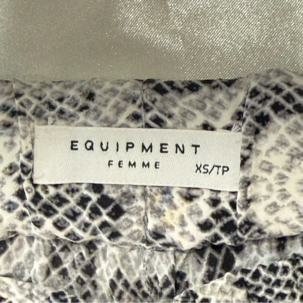 Equipment Femme Snakeskin Silk Pants XS Tapered Workwear Office Chic Neo Deco - Image 5