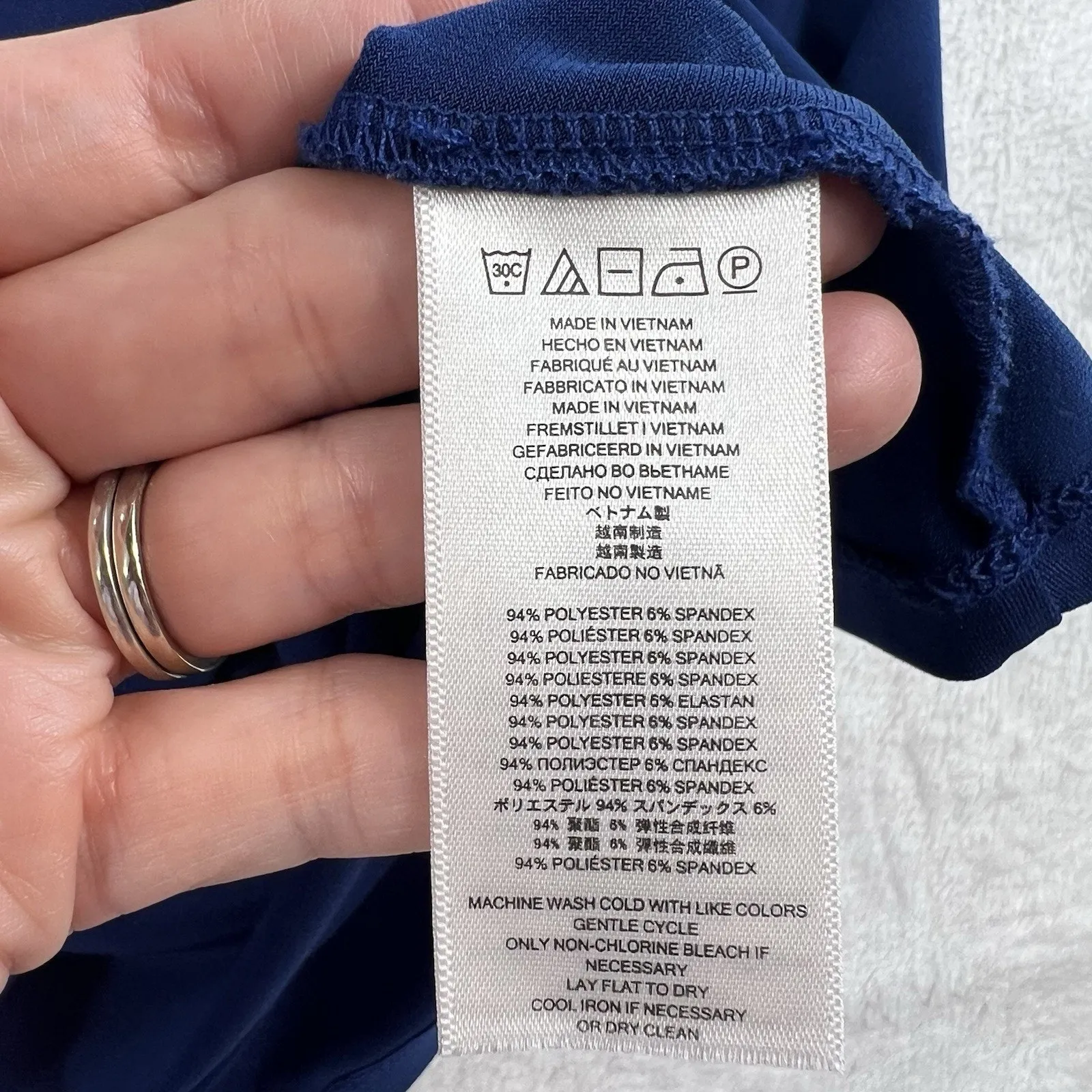 Michael Kors XL Ruched Pencil Dress Draped Flattering Blue Slinky Stretch Womens - Image 9