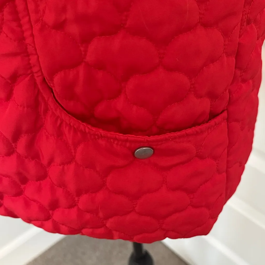 New Direction| Vibrant Red Quilted Women's Vest with Pockets Size L - Image 2