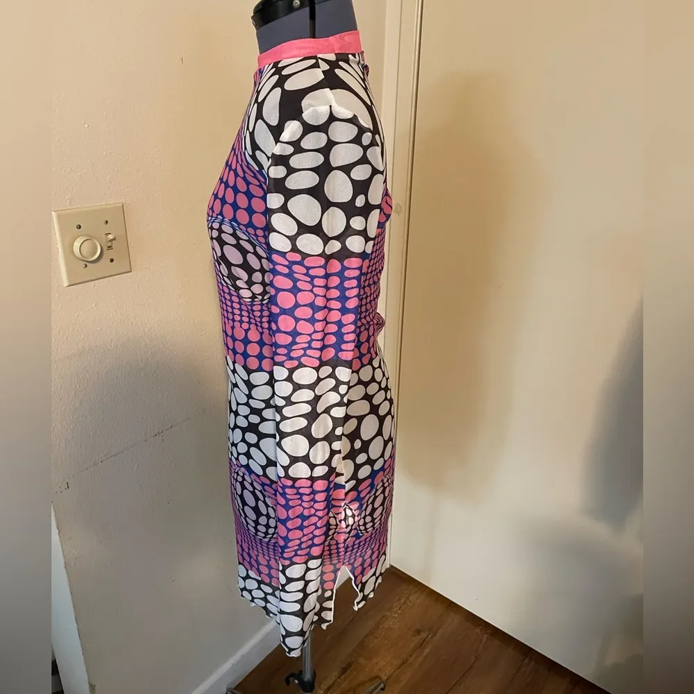 BLOGGERS FAVORITE Sheer Sexy Polka Dot Split Sleeve Dress Purple Size L - Image 11