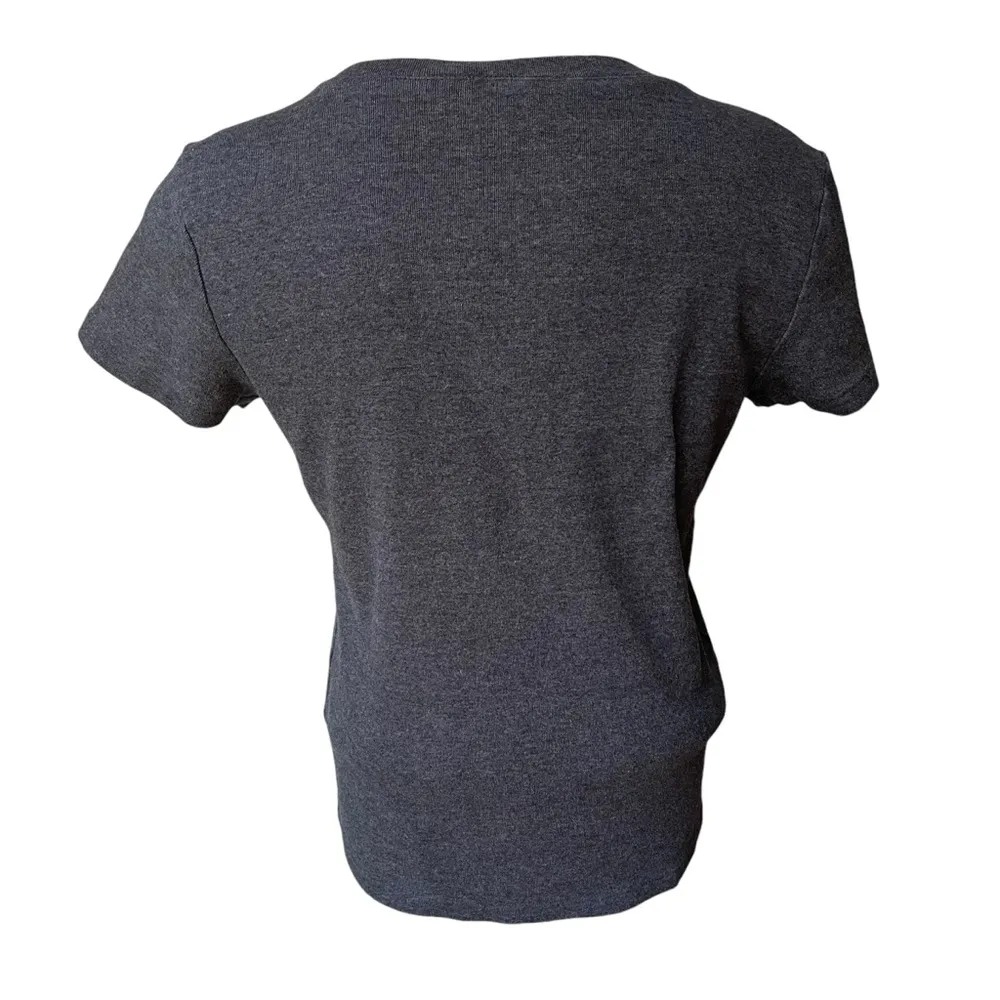 Ralph Lauren Sport V-Neck Heather Gray Brushed Cotton Tee Shirt - Image 3