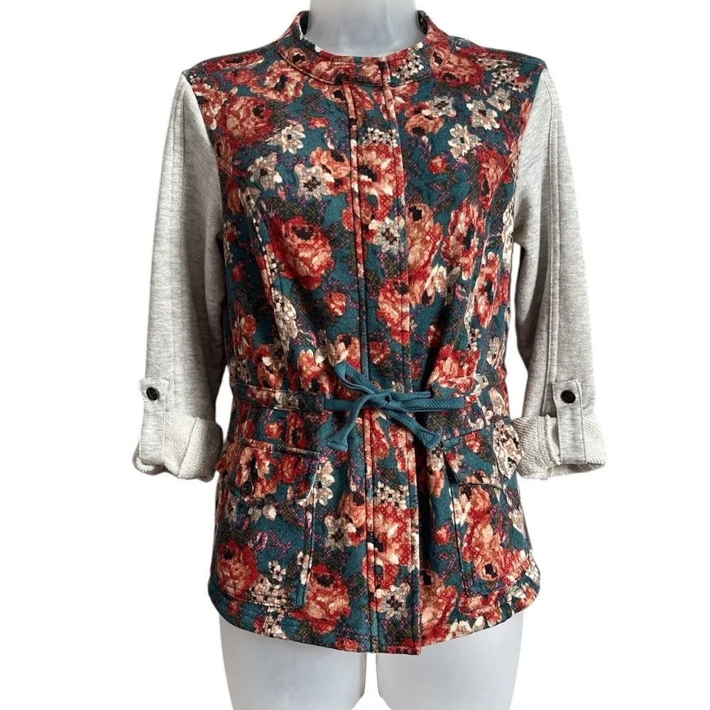 Anthropologie Saturday Sunday Women's Delwyn Floral French Terry Jacket Size M - Image 7