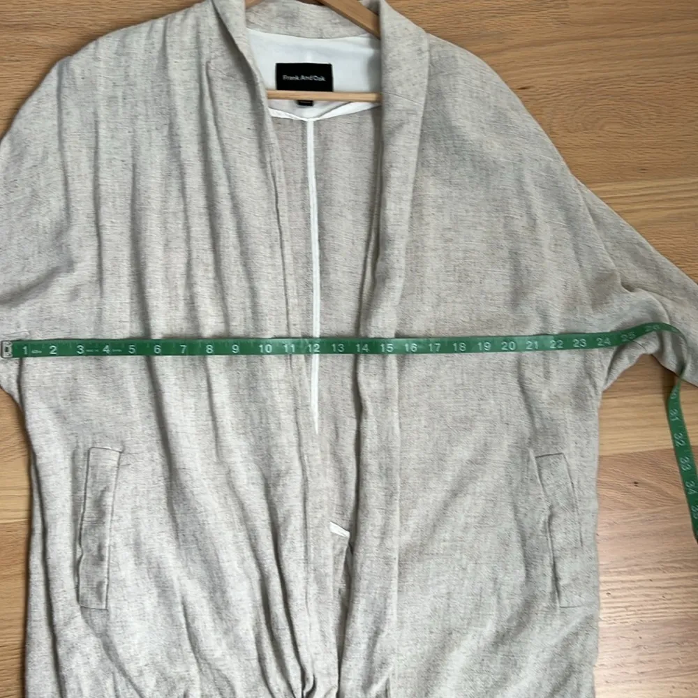 Frank & Oak Long Blazer Cardigan Linen Blend Lagenlook Size Medium Drape - Image 13