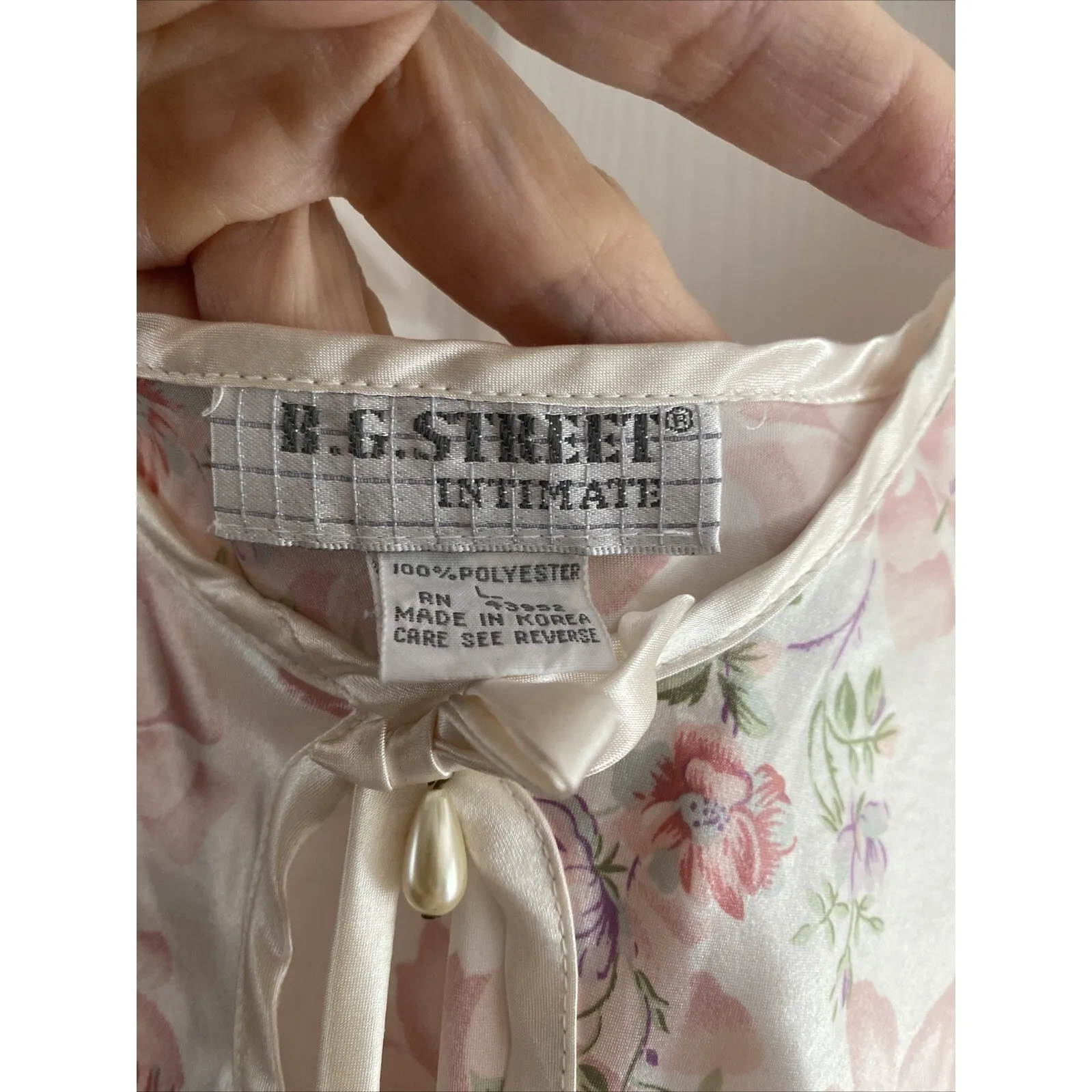 BG Street Vintage Women's Mini Slip Dress Floral Nightgown Large Cottage - Image 5