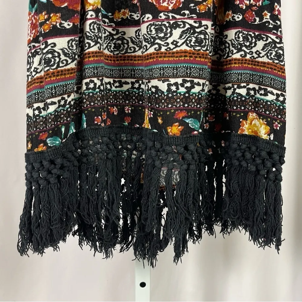 Target Xhilaration Small Boho Hippie Tassel Floral Rose Earth Tone Summer Dress - Image 3