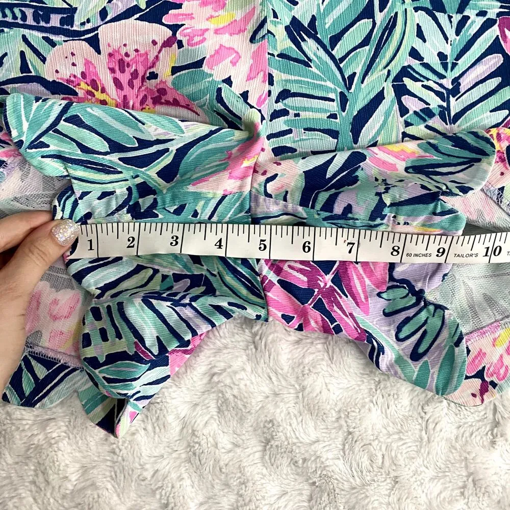 Lilly Pulitzer Blue Tropical Slathouse Soiree Scallop Preppy Magnolia Shorts 2 - Image 7