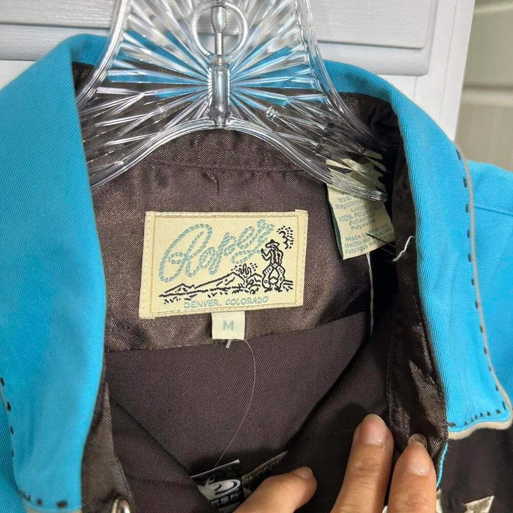 Roper Women's Brown and Blue Western Shirt Size M - Image 4