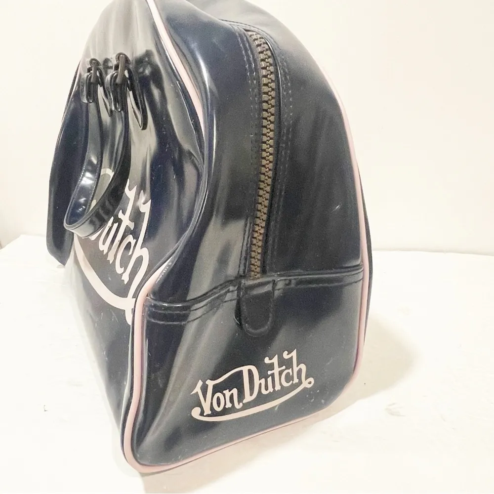 Von Dutch Navy Blue Rounded Bowling Bag Travel Duffle Vintage - Image 6