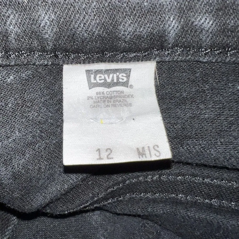 Vtg 90s Levis Womens Black Denim Jean Shorts Size 12 Miss  Hi Waisted Rise Mom - Image 3