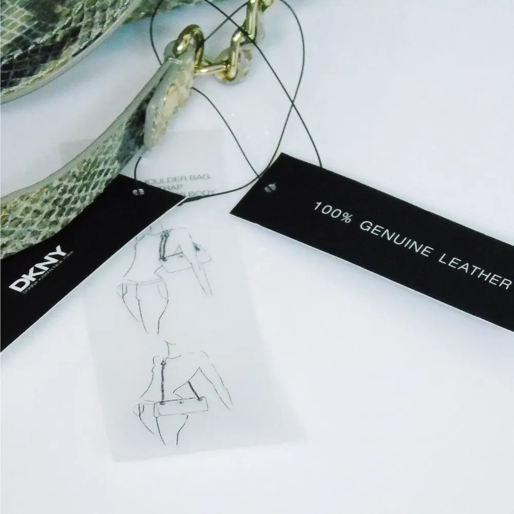 NEW DKNY Gold Python Snakeskin LEATHER HANDBAG Shoulder Crossbody Chain Purse - Image 5