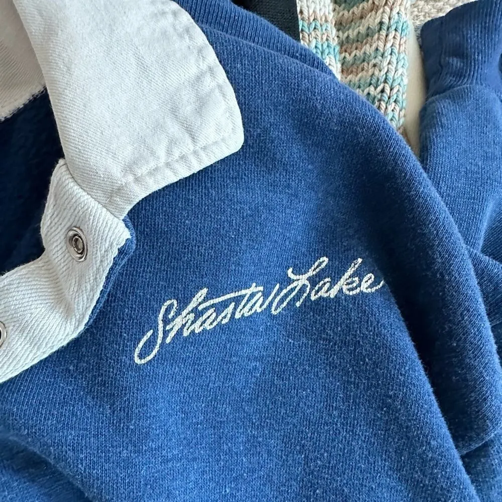 Vintage 70s Sweatshirt/Polo single Stitch Blue California Tourist Graphic Logo M Size M - Image 9