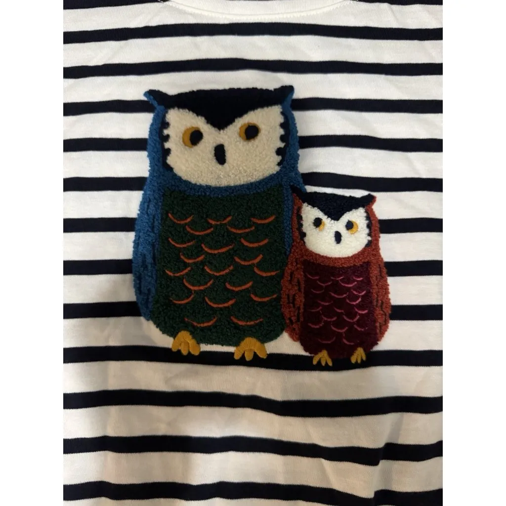 Talbots Women Sz XL Long Sleeve Shirt Striped‎ Owl Embroidered Cotton Modern NWT - Image 5