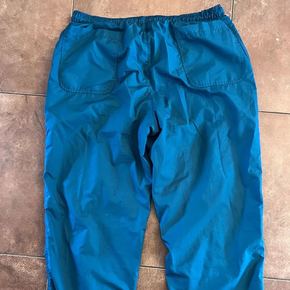 Vintage Valentino Sport Drawstring Unisex Teal Windbreaker Pants Size 8 - Image 3