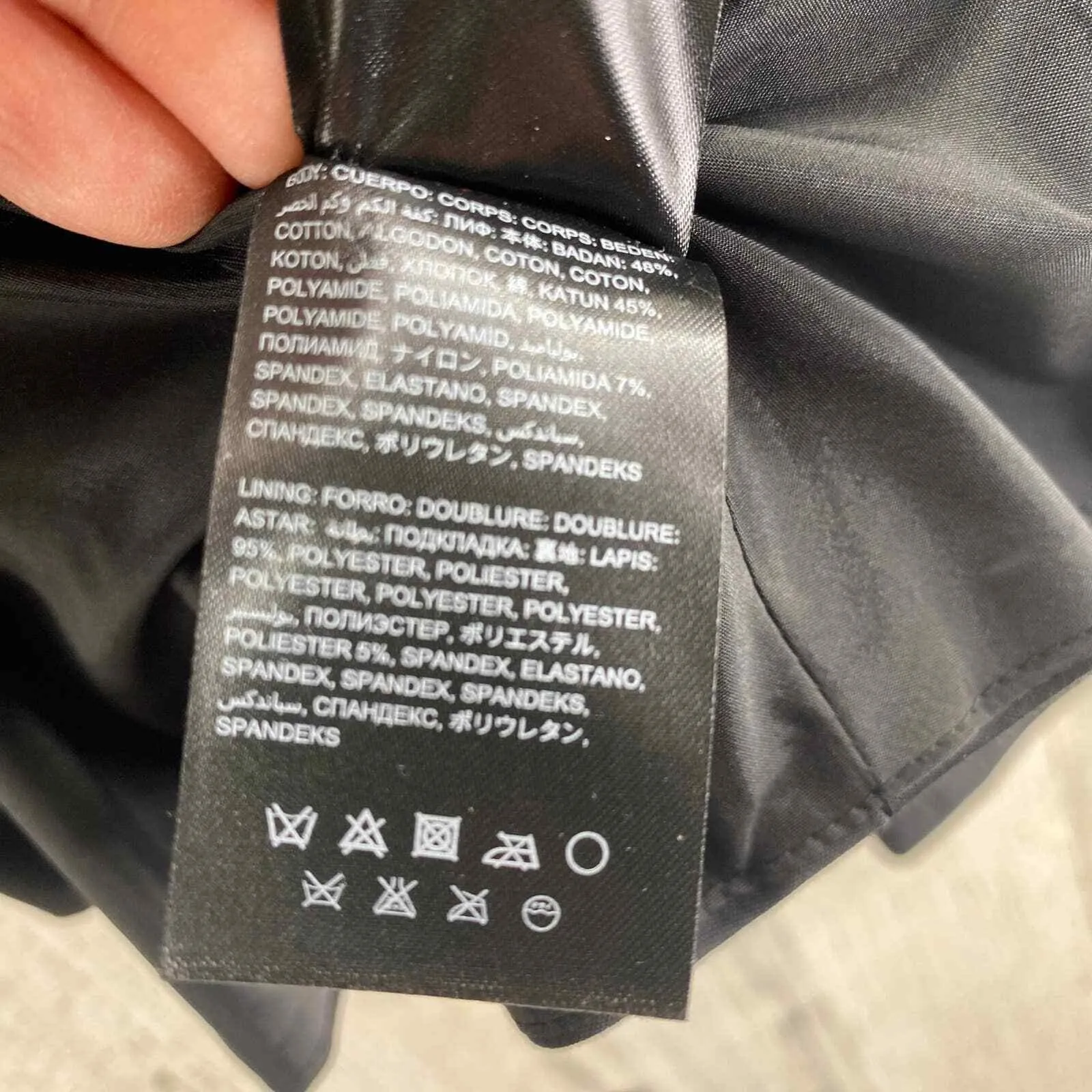 Bebe Blazer Jacket Womens 6 Black Cotton Blend Full Zip Peplum Hem Zipper Detail - Image 7