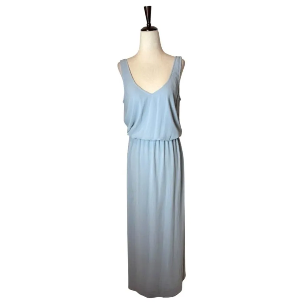 Show Me Your MuMu‎ Dress Women Medium Steel Blue Chiffon Kendall Side Slit Maxi - Image 3
