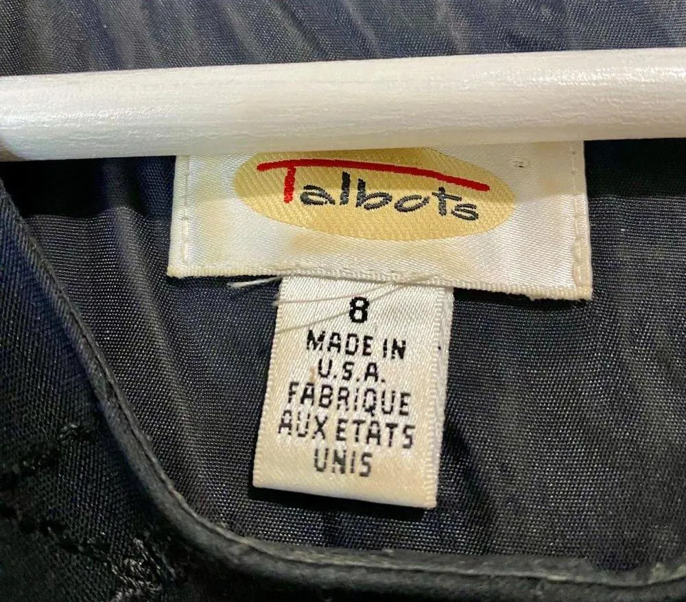 Vintage Talbots Women’s Sheath Embroidered Mini Dress Black Size 8 EUC - Image 5