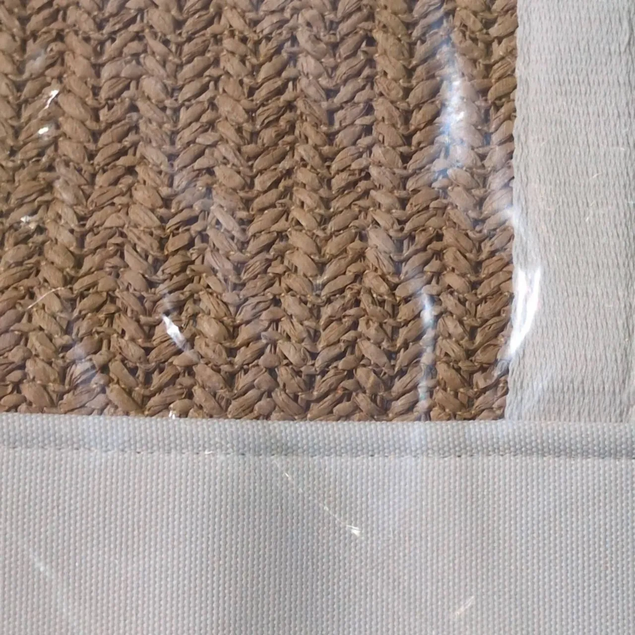 NWT Show Me Your Mumu Sunseeker Paper and Straw Tote Bag Natural Tan White Woven - Image 5