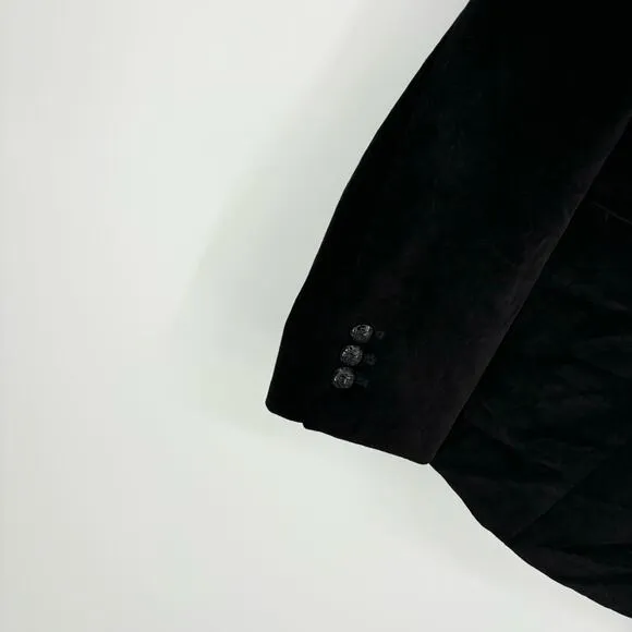 Talbots Aberdeen Black Velvet‎ Two Button Cocktail Blazer Size 8 - Image 3