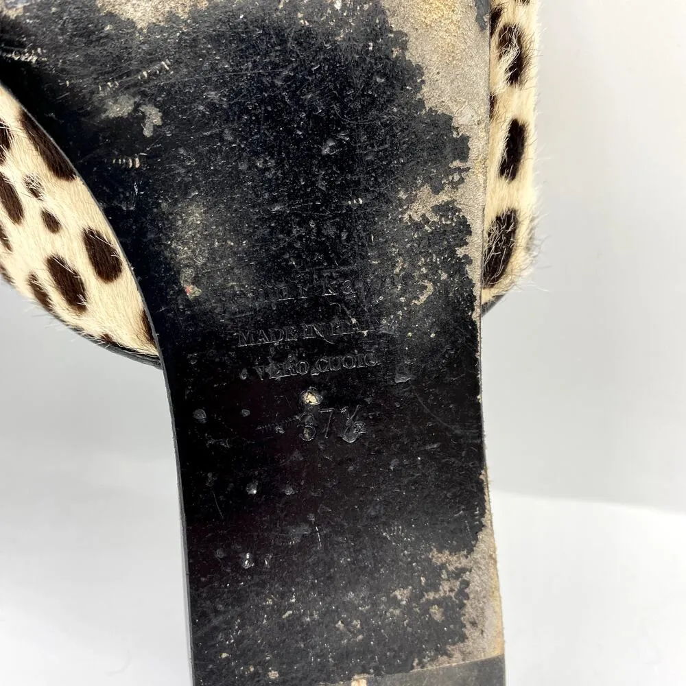 JENNI KAYNE Calf Hair Cheetah Mules Size 6.5 EU 37.5 Pointed Toe Animal Print - Image 10