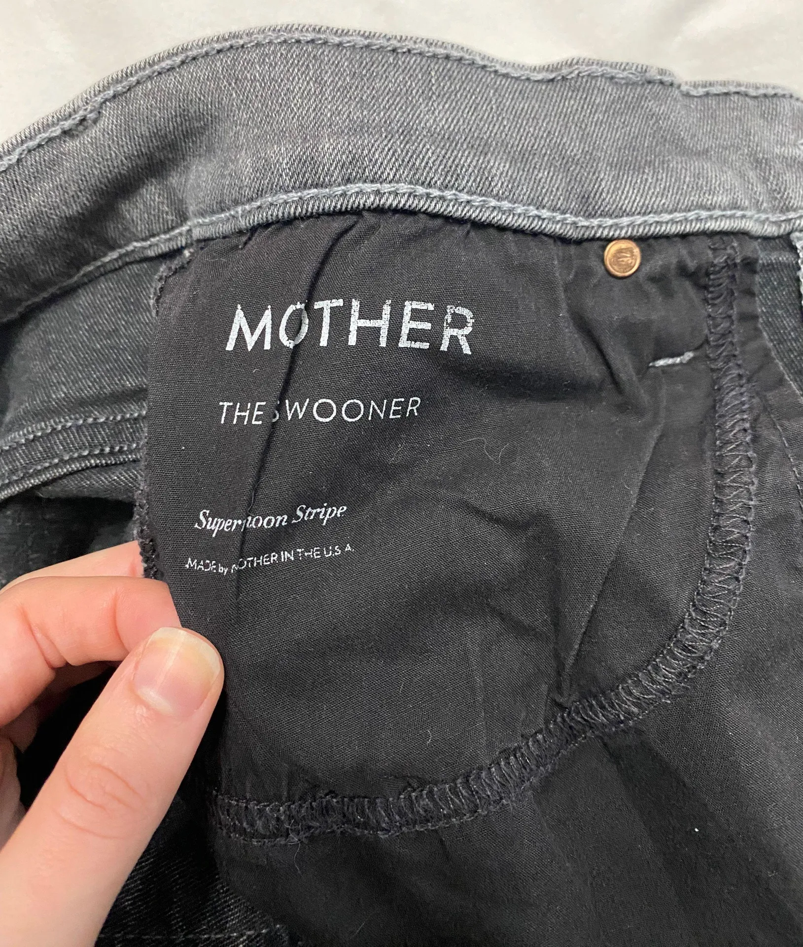 Mother Grey The Swooner Supermoon Stripe Jeans  - Image 14