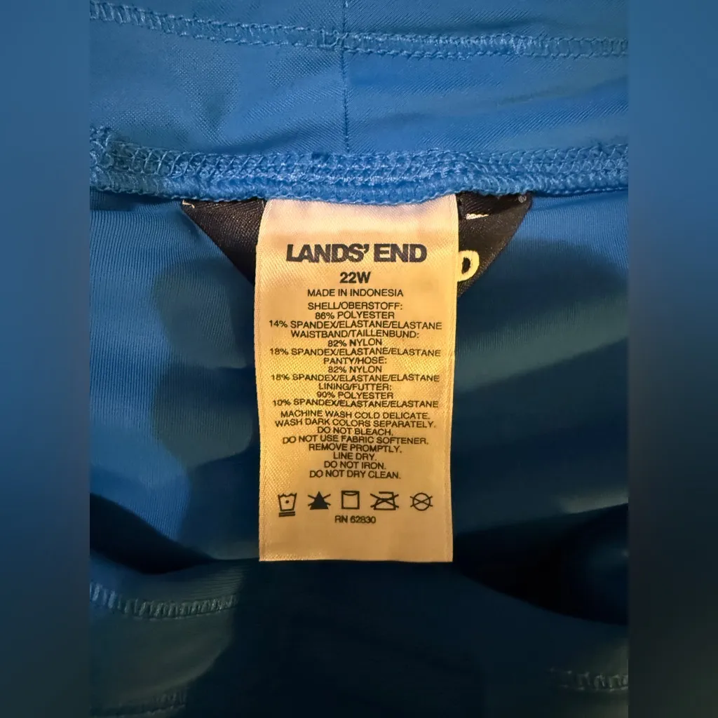 Lands’ End Women’s Royal Blue Swim Exercise Sport Skort Slant Pocket 22W - Image 2