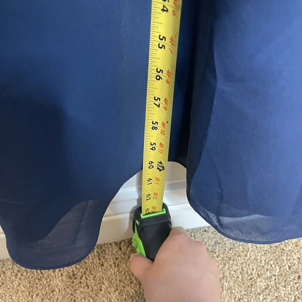 Christina Wu Bridesmaid Mother of Bride Dress 22801 Navy Blue Lace Chiffon Sz 12 - Image 11