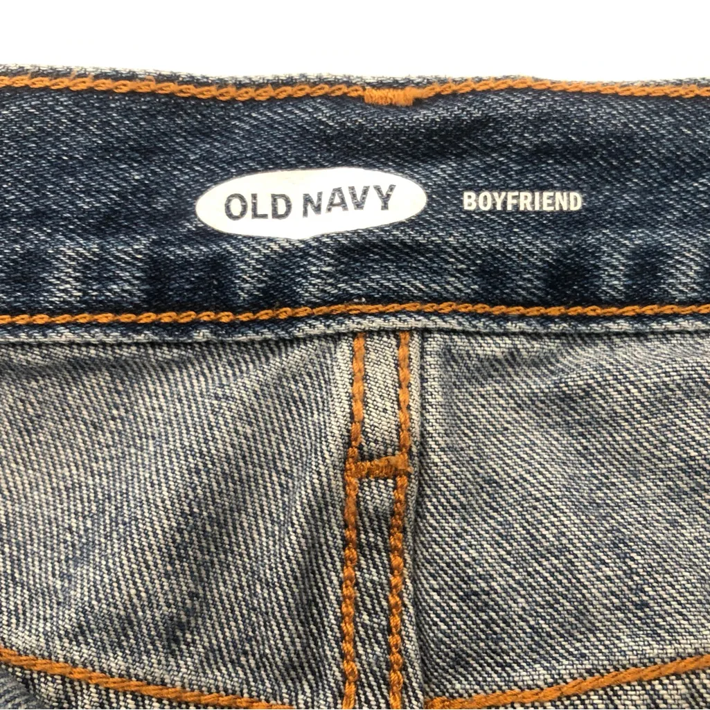 Old Navy Boyfriend Cut-Off  Jean Shorts Distressed Medium Wash Mid Rise - Image 10