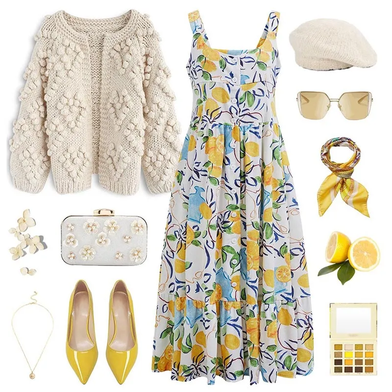 Chicwish Womens soft heart shaped balls Thick open Cardigan Sweater ivory cream - Image 8