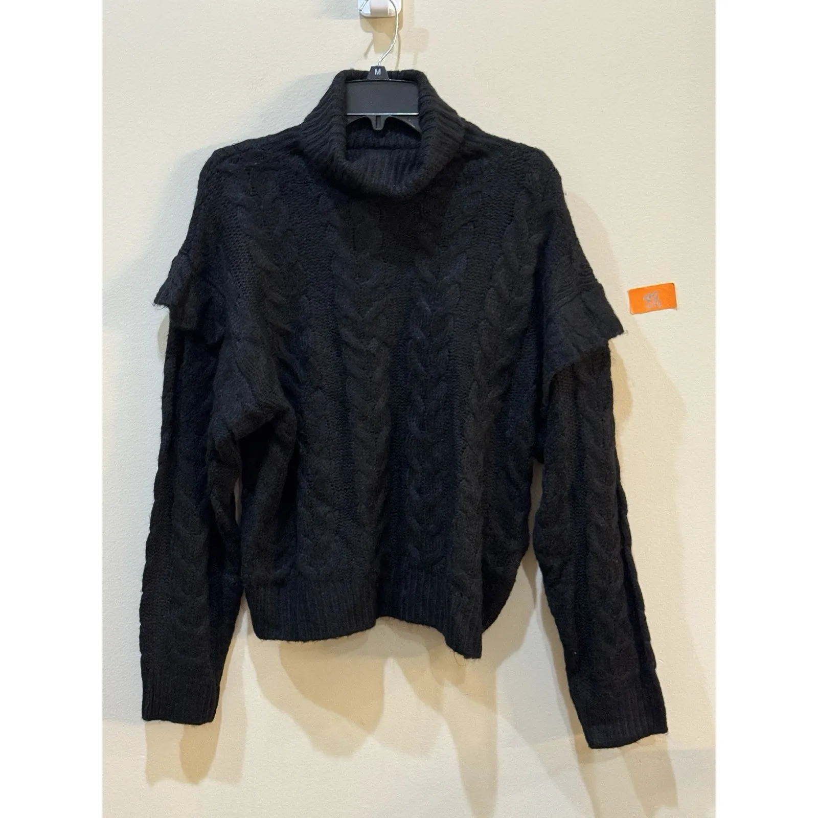 Joe's The Adeline Cable Stitch Turtleneck Sweater Size Large Black NEW‎ Joes Joe - Image 3