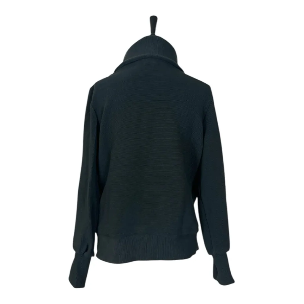 Varley Black Vine Half Zip Pullover Ottoman Ribbed Funnel Neck Women’s Size XS - Image 9
