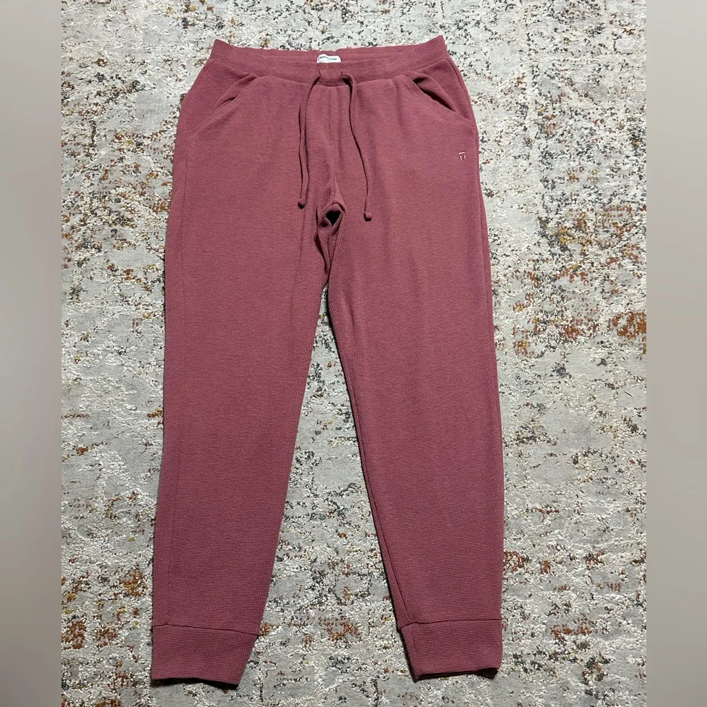 TOMMY JOHN Waffle knit joggers size Medium pink mauve - Image 10