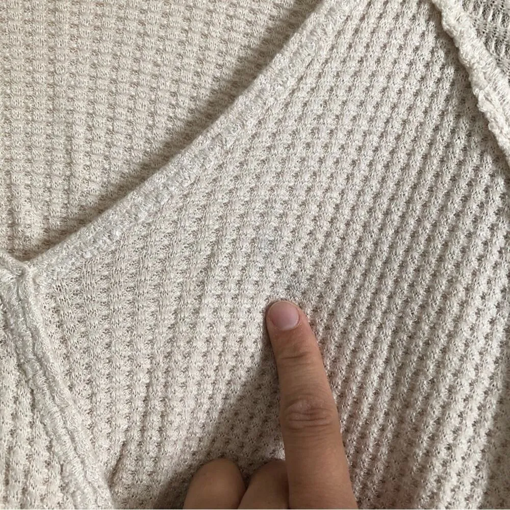 By Together Collection Long Sleeve Silk Paisley Waffle Knit Wrap Tie Blouse Top - Image 4