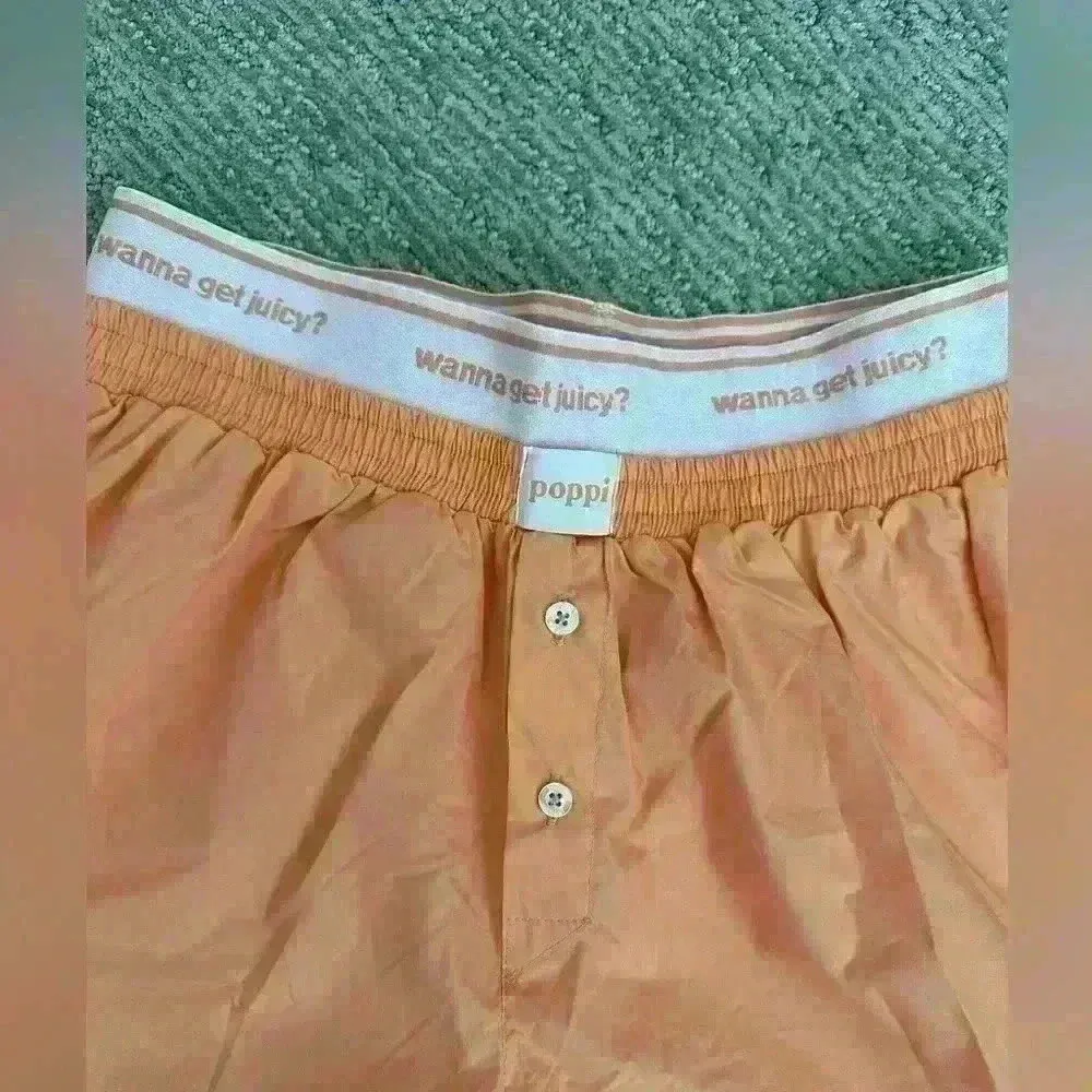 Drink Poppi Merch Orange Elastic Waist Boxer Shorts Size S - Image 3