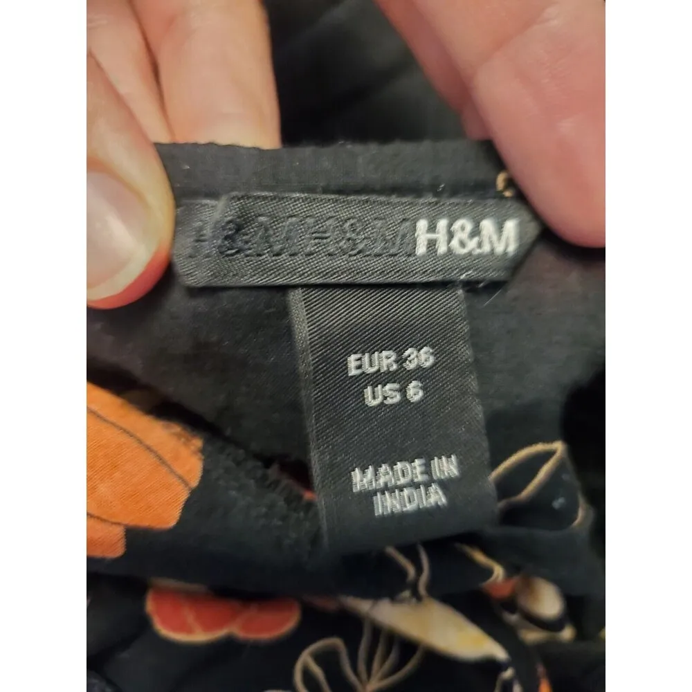 H&M Dress Women 6 Sleeveless Hawaiian Floral Flowy Maxi Tropical Tiered - Image 3