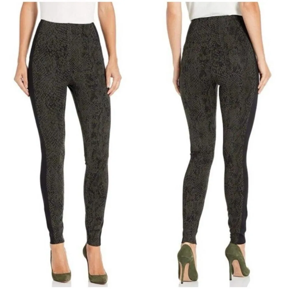 Lysse Laura Ponte Knit Ankle Leggings Olive Snake Print Size L - Image 2