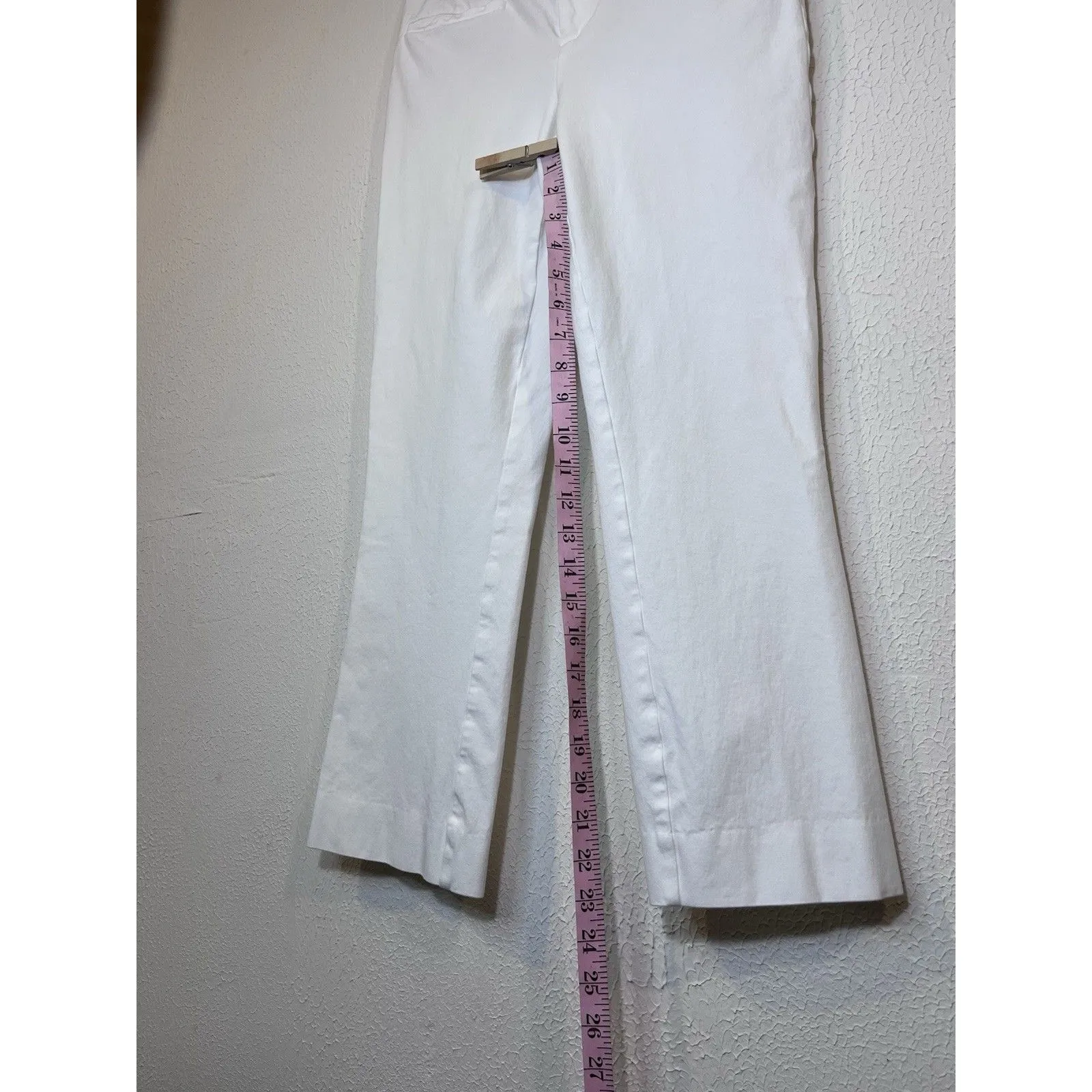 Maeve by Anthropologie Cream Straight Leg Pants Size 2 Stretch Trousers - Image 3