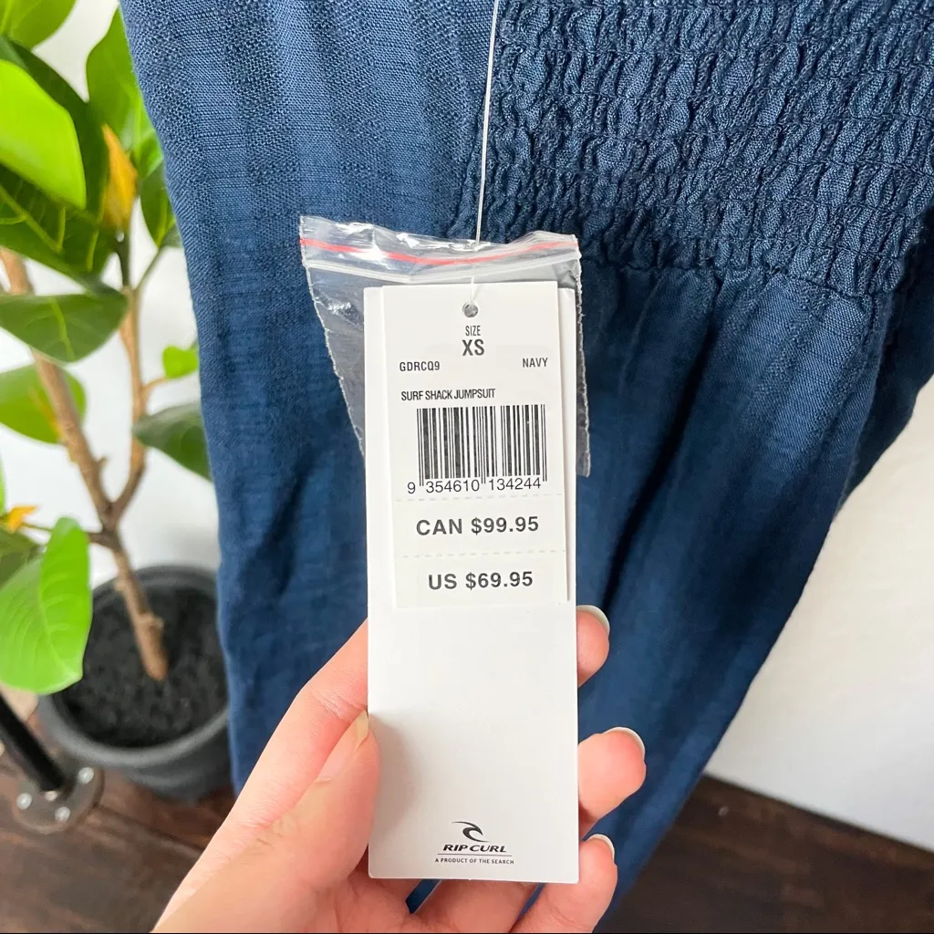 NWT Rip Curl Surf Shack Jumpsuit Linen Viscose Size XS - Image 11