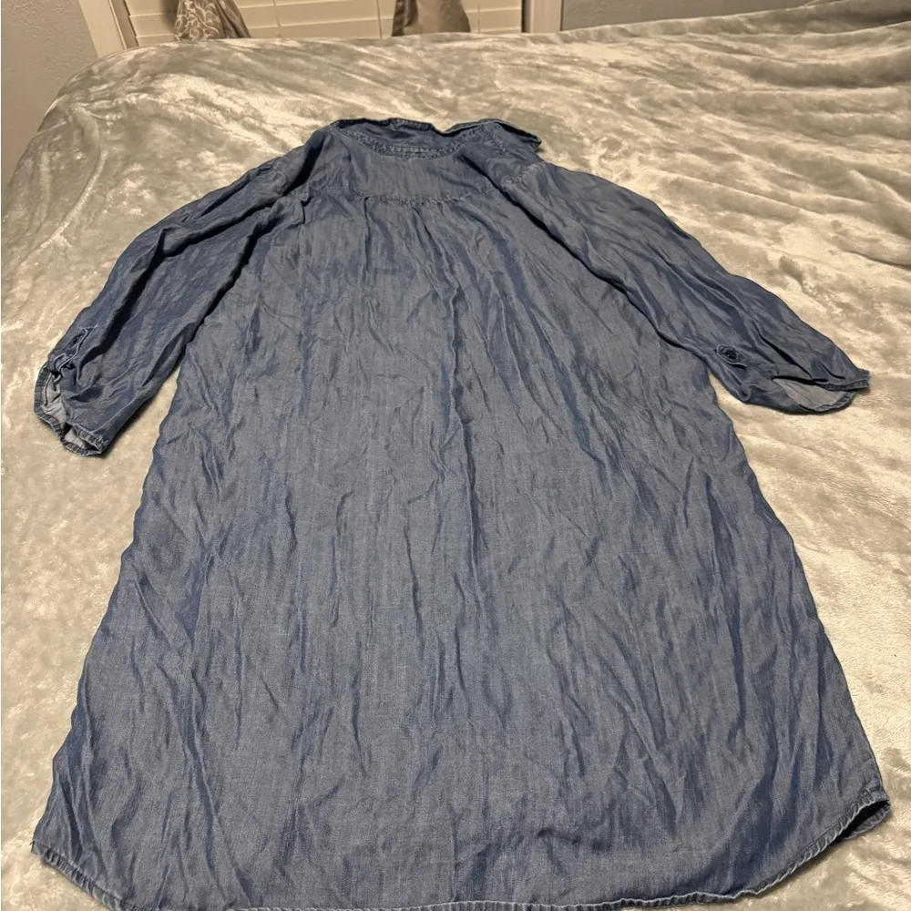 LOFT Soft Blue Jean Long Sleeve Dress - Image 2