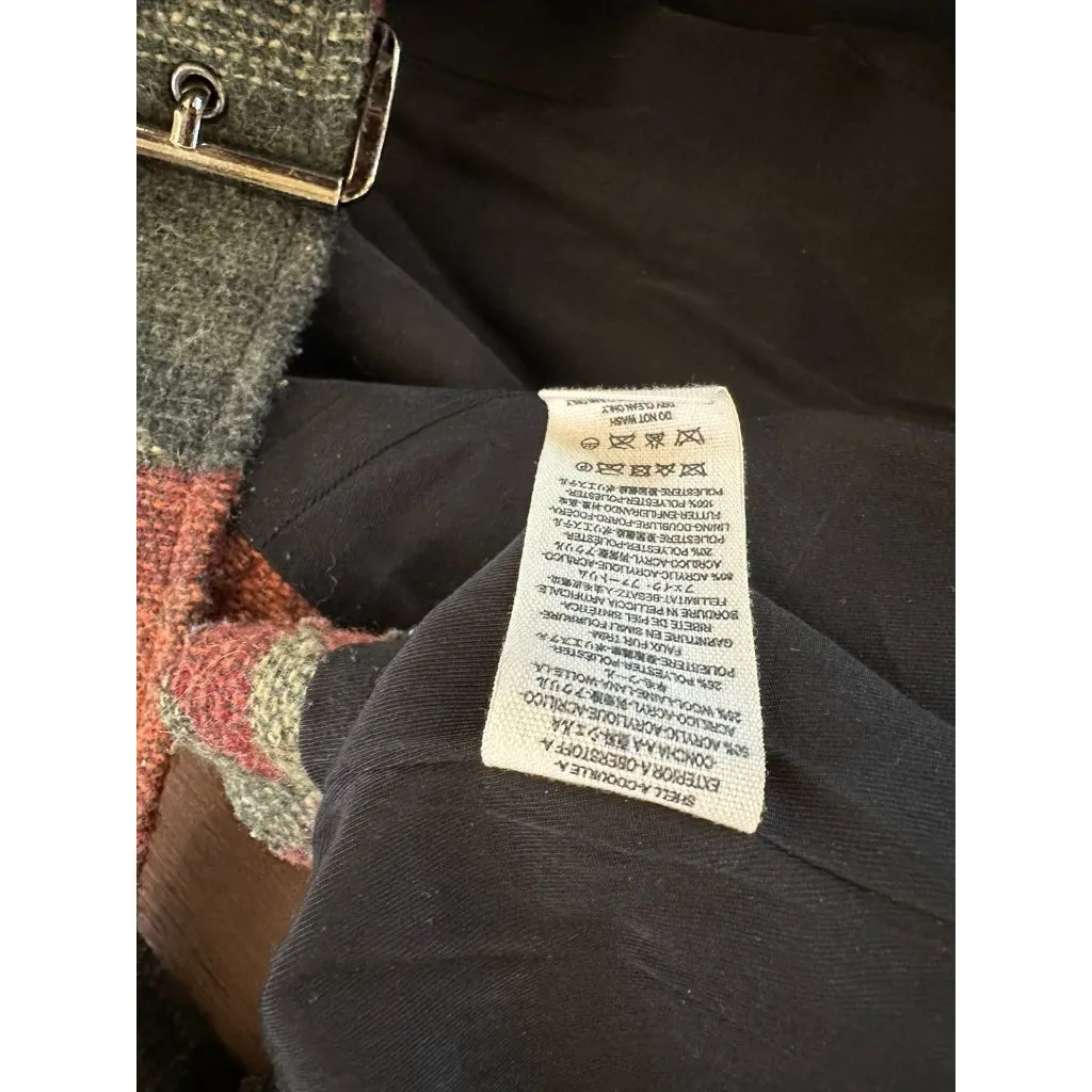 Free People Wool Blend Moto Jacket – Southwestern Aztec Print Sherpa Size Medium - Image 8