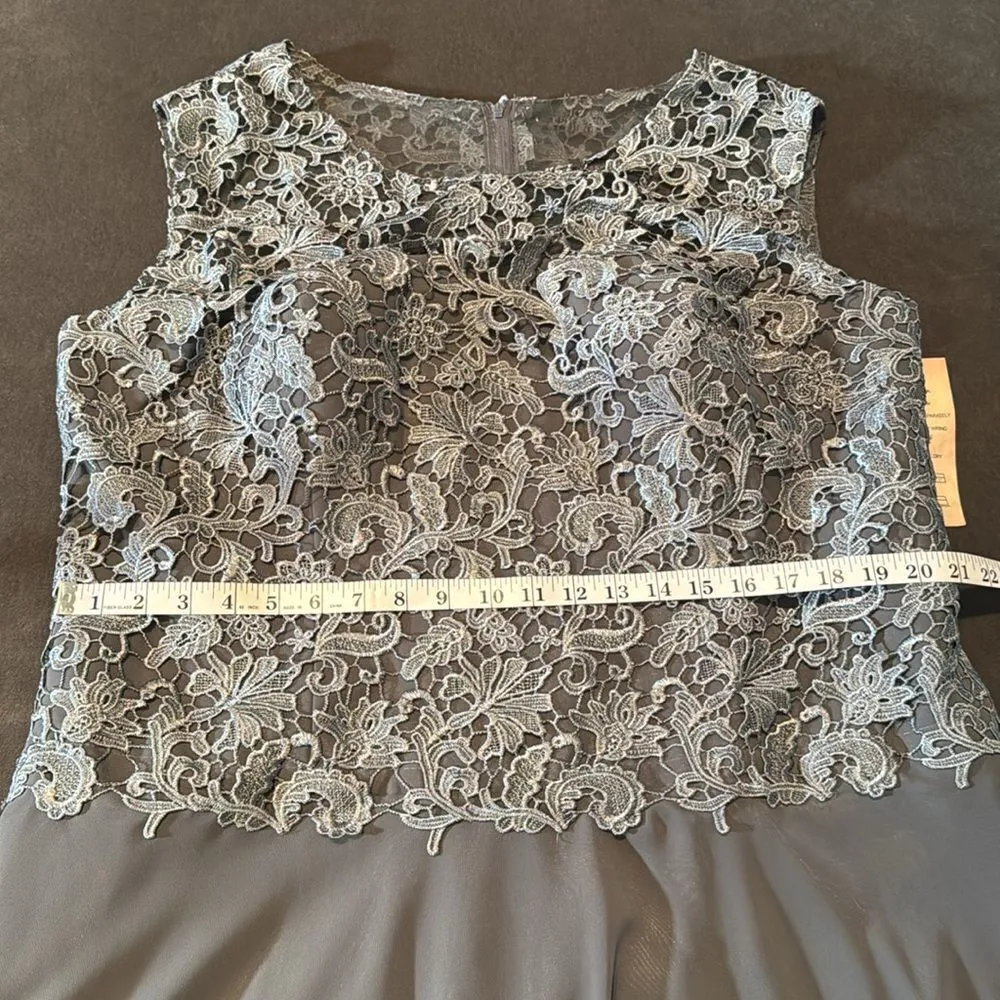 Women’s Gray Chiffon & Lace Formal Dress Matching Jacket Size XXL 20/22 NWT - Image 9